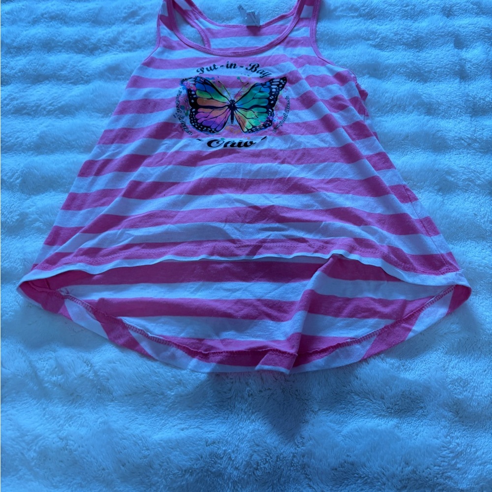 Put in Bay Ohio Pink Striped Women’s Tank